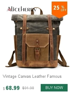 Модный мужской многофункциональный рюкзак, ретро холщовый рюкзак, Холщовый кожаный рюкзак, школьная сумка, переносная износостойкая дорожная сумка