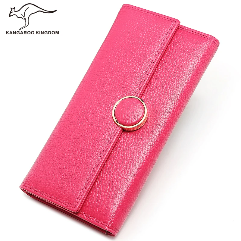 

KANGAROO KINGDOM fashion women wallets brand long trifold lady clutch wallet ID card holder purse