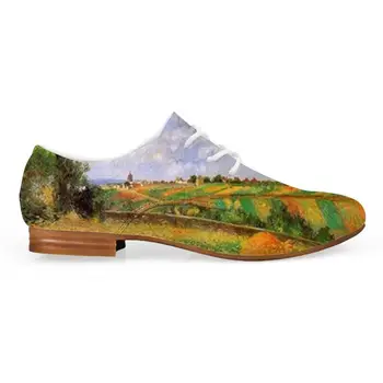 

Simple Design Synthetic Leisure Leather Men Lace-up Shoes Country and Nature Painting Art Print Oxfords Shoes Man Platform Shoes
