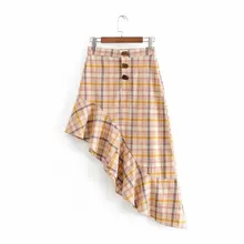 Новая модная клетчатая юбка с принтом женская повседневная юбка KZ0426-4