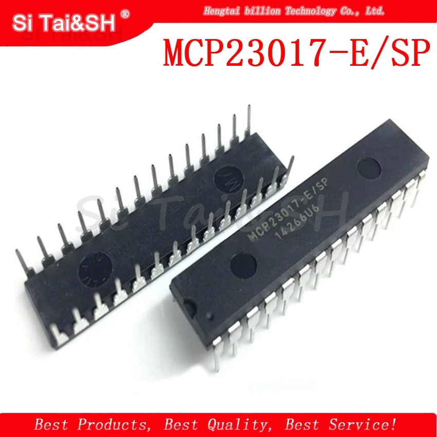 10PCS MCP23017-E/SP DIP-28 MCP23017 16-Bit I/O Expander with I2C Interface IC 