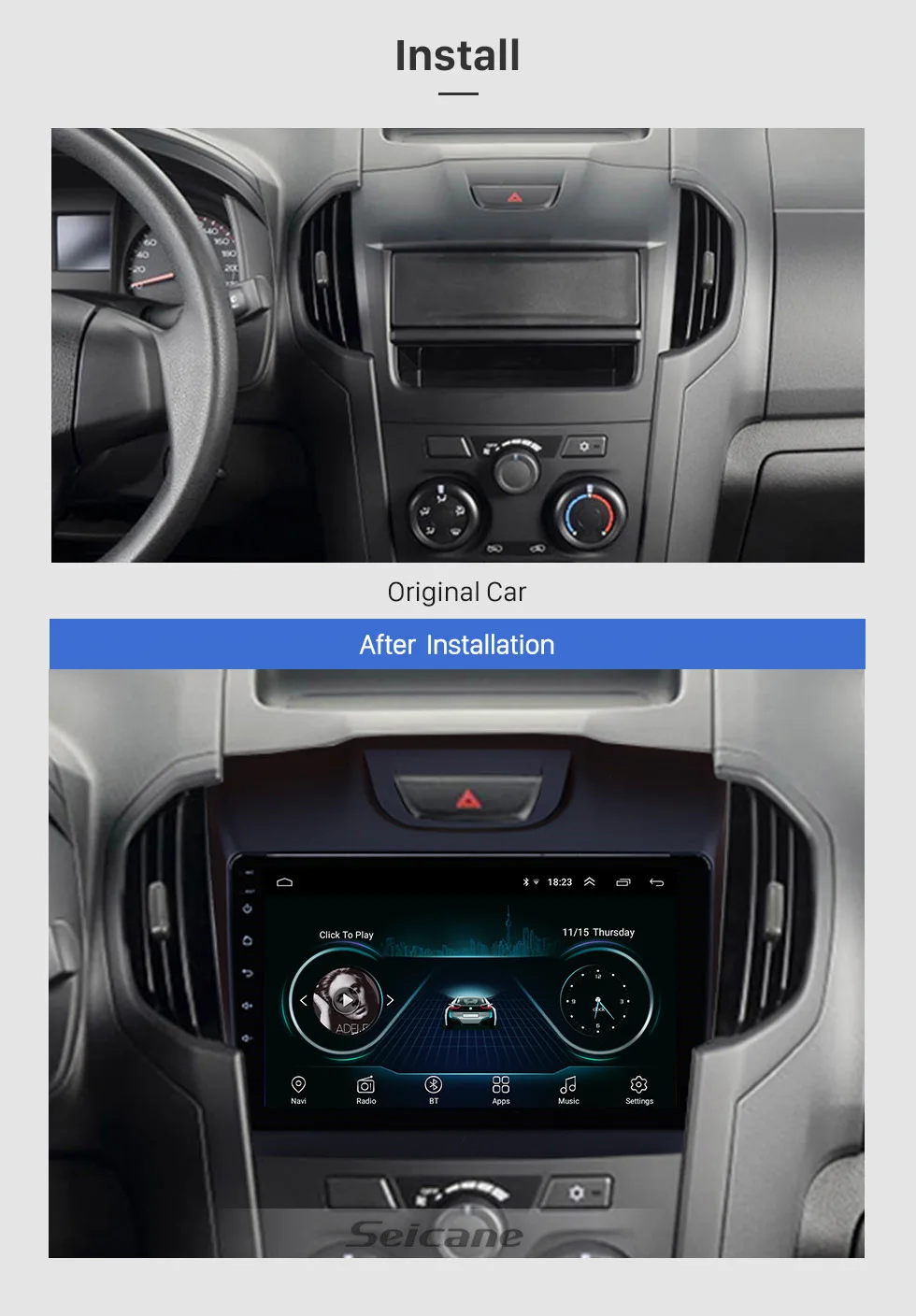 Sale Seicane Android 8.1 9 inch for Chevy Chevrolet S10 2015-2018 ISUZU D-Max Car Radio GPS navi Unit Player support DVR mirror link 3