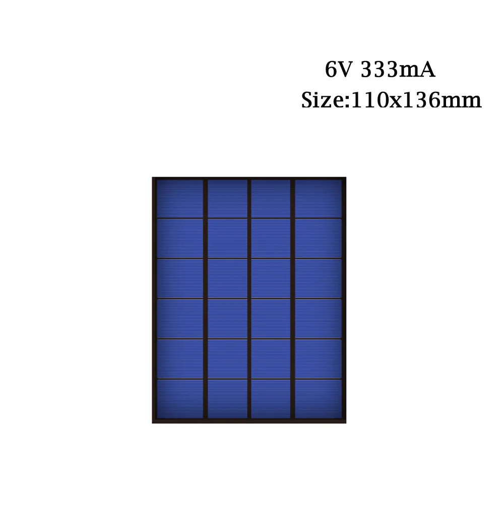 6V Панели солнечные 100mA 167mA 183mA 333mA 5000mA 583mA 750mA 1000mA 1670mA мини элемент для солнечной батареи для мобильного телефона Зарядное устройство Портативный