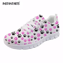 Instantarts женская повседневная обувь на плоской подошве мягкие Для женщин Спортивная обувь дамы сетки воздуха Туфли без каблуков след дышащий Designs Обувь для прогулок женские