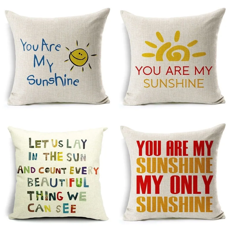 18 дюймов Чехол на подушку British YOU ARE MY SUNSHINE хлопок лен квадратный для дивана