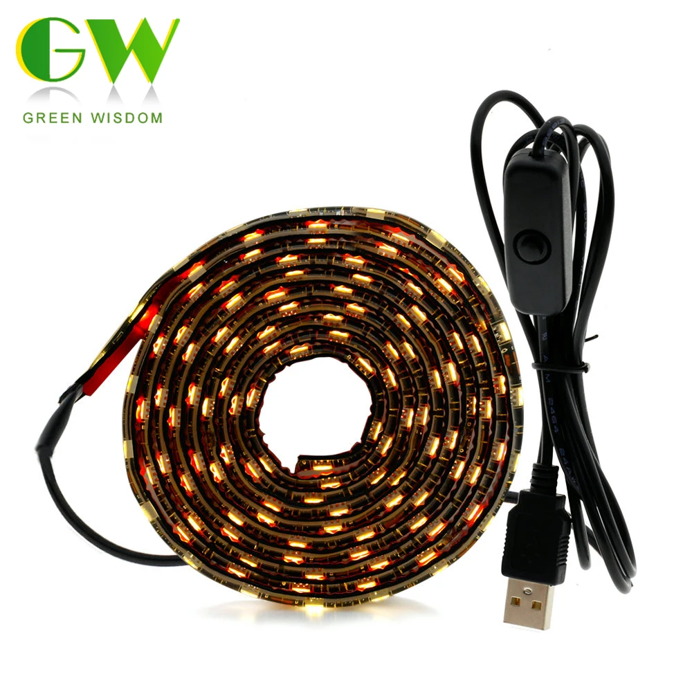 

USB LED Strip 5050 White / Warm White 50cm 1m 2m 3m USB Power Supply with Switch for DIY Cupboard / Bedroom / Washroom Lighting.
