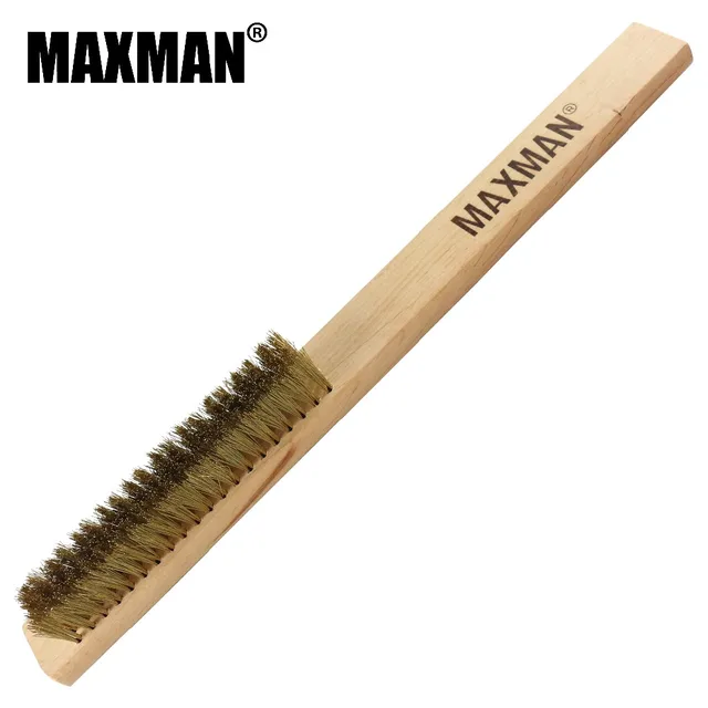 MAXMAN 5x20 Row Beech Wood Handle Brass Wire Brush Copper Brush for