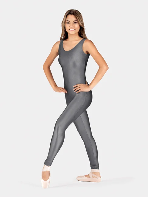 LZCMsoft для взрослых Танк Unitard для женщин спандекс лайкровая танцевальная одежда Девушки гимнастика Unitard бальный танцор полный тела колготки телесного цвета - Цвет: Gray