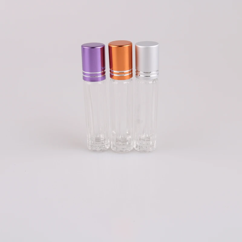 

High Quality 3.5ml Clear Roller Ball Mini Glass Bottles Refillable Empty Aluminum Lid Perfume Bottle For Traveler