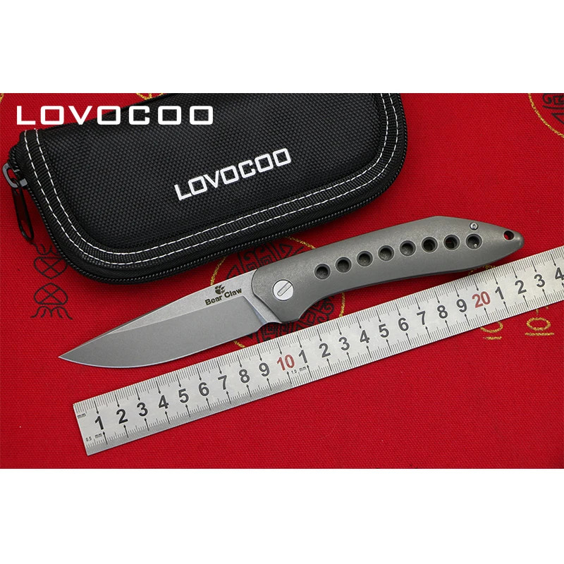 

LOCOVOO Flying Shark Flipper folding knife S35VN blade Titanium handle Hidden open Outdoor camping hunting Gift knives EDC tools