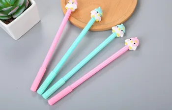 

creative cute hat animal style gel pen cartoon school children stationery gift office writing pen needle ink pen 50pc/lot