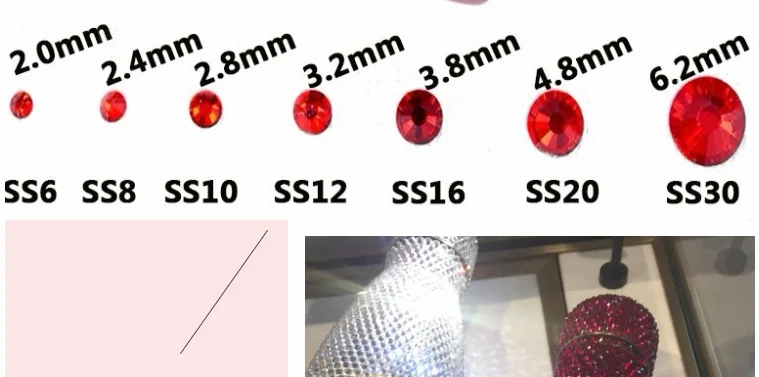 ZM 013 DIY дрель для ногтей/одежды/полный платье красные стразы, 144 шт в мешок