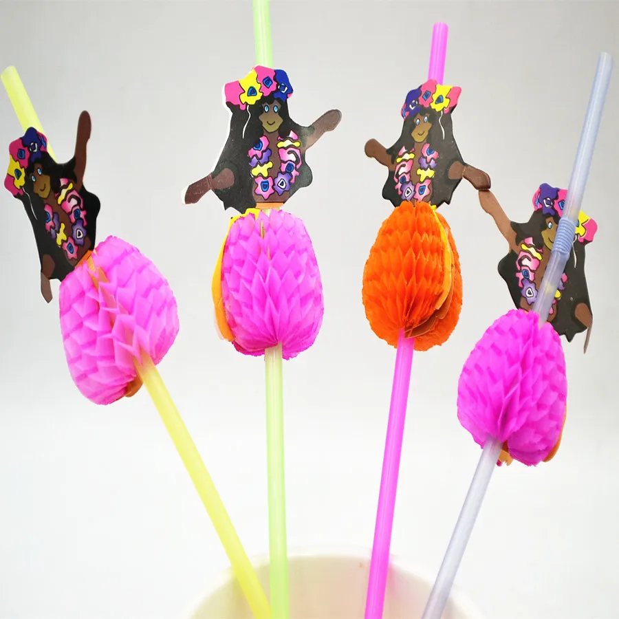 

50pcs Girls Drinking Straws Parasol Cocktail Paper Straws Hawaiian Hula Beach Party Cocktail Straws Colorful Mixed Colors