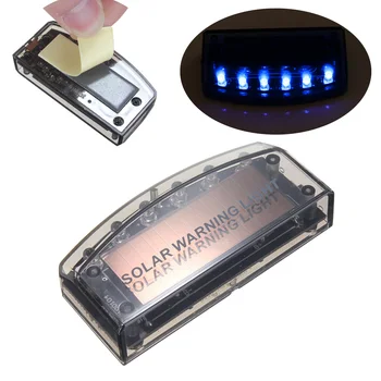 

Auto Solar Charger LED Car Burglar Alarm Warning Blue Light Sensor Securit 6 LED lights only use double-sided adhesive stickers