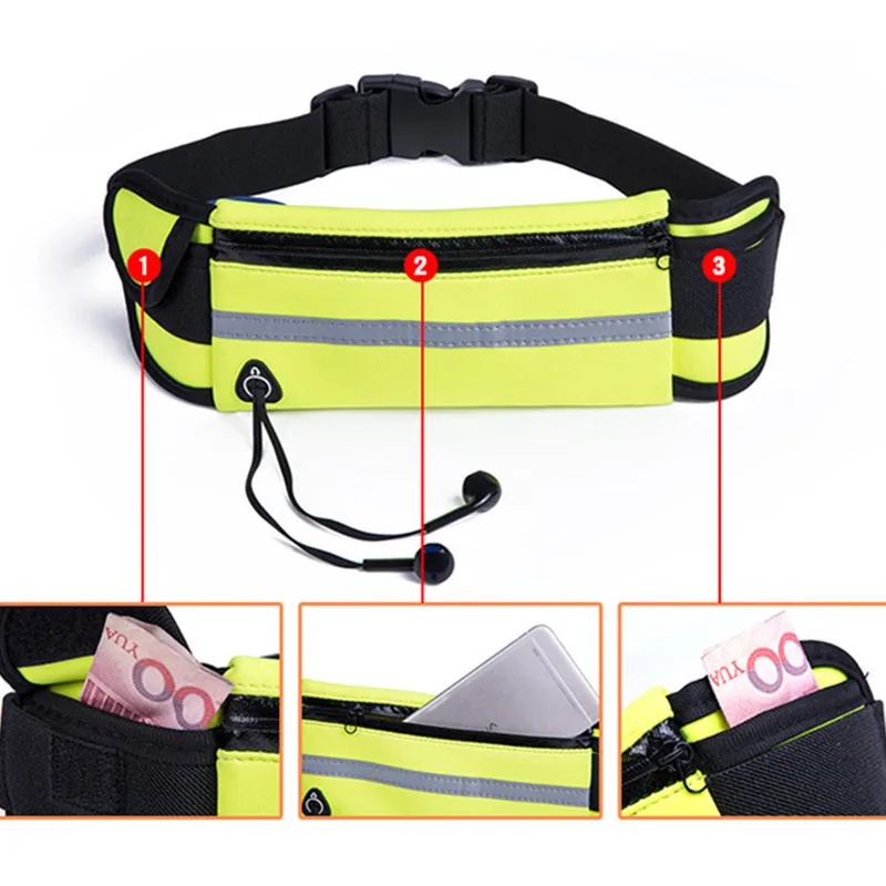 Bolsa para correr a la cintura impermeable soporte para teléfono móvil cinturón para correr bolsa de vientre para mujer gimnasio Fitness bolsa para correr accesorios deportivos para mujer
