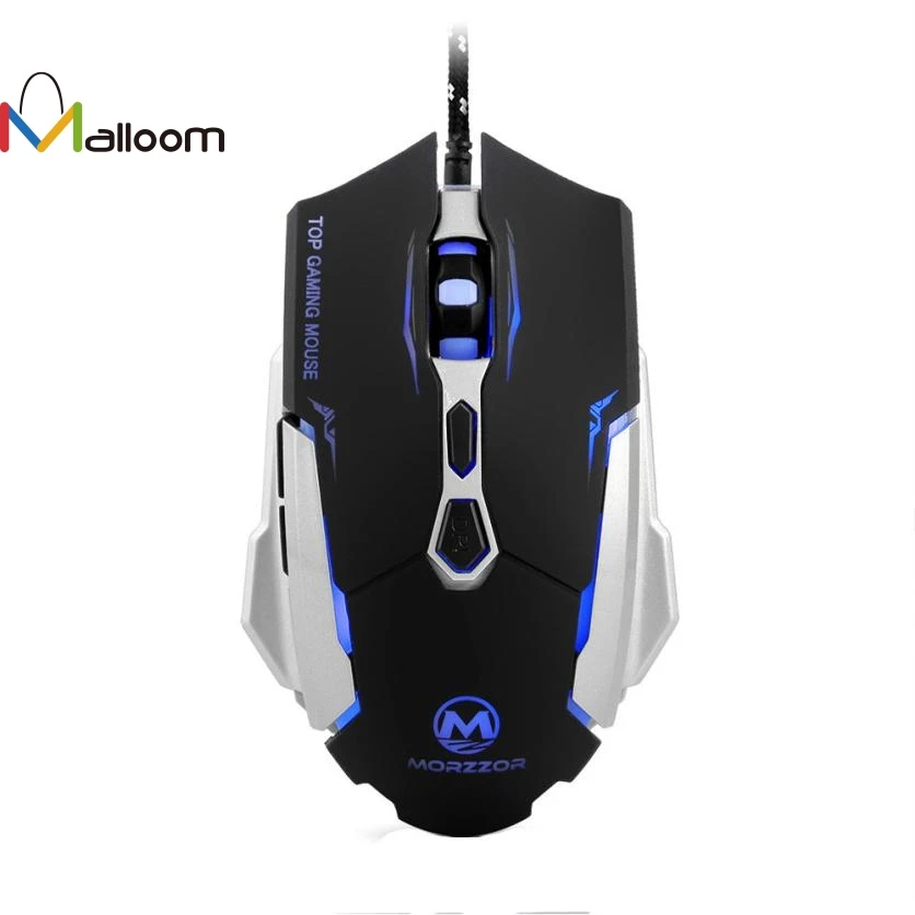 Malloom Новое поступление 2400 dpi 7D Кнопки светодиодный Оптическая Проводная игровая мышь для ПК ноутбука на продажу - Цвет: Black