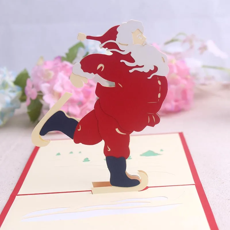 Рождественские открытки 3D всплывающие Счастливого Рождества Санты ручной работы на заказ поздравительные открытки Рождественские подарки сувениры Postcards2