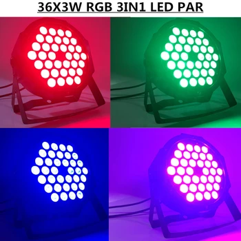 

4pcs/ 36X3W LED Par Light RGB 3IN1 LED Flat PAR DMX512 control disco lights professional dj equipment 100% NEW
