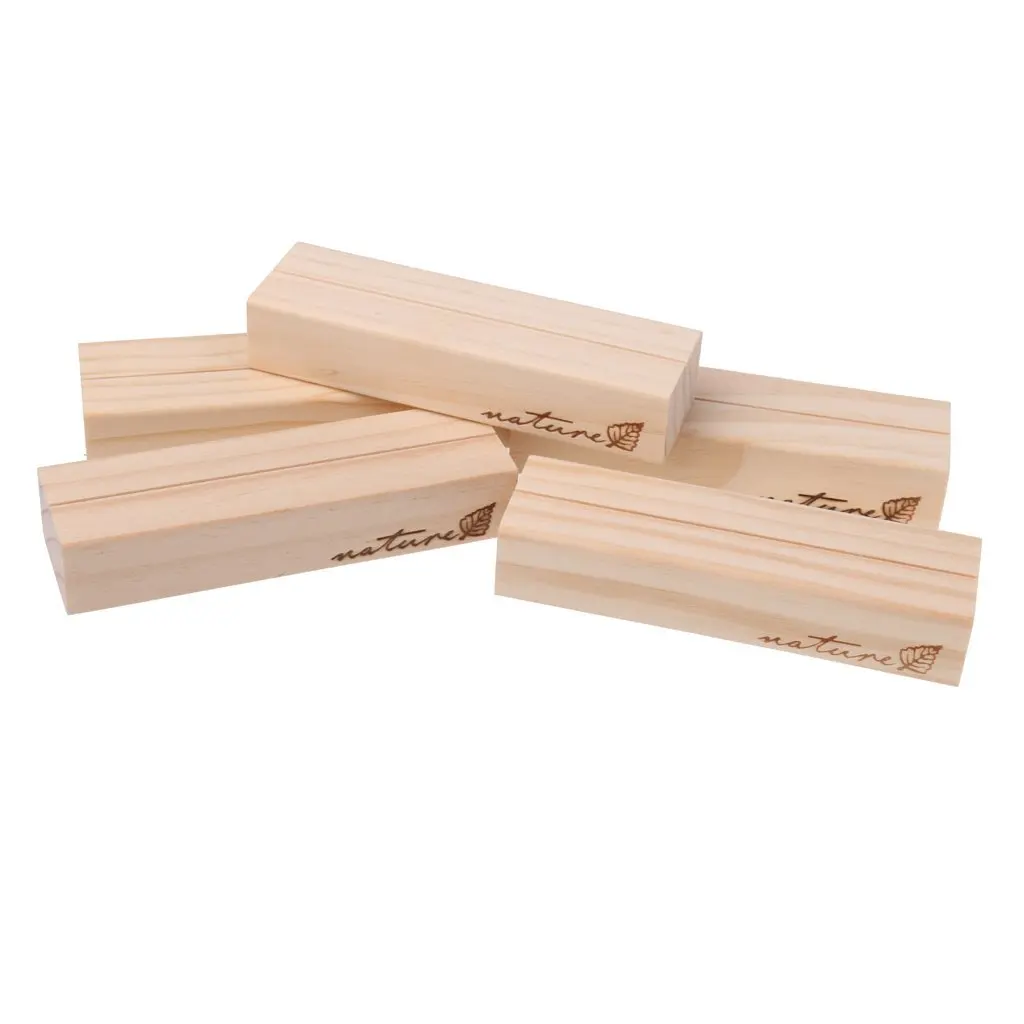 

Wooden Card Holder Memo Holder Note Clip Wedding Name Card Card Holder - 5 Pieces - Wood Color