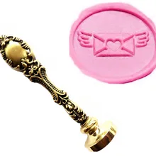 Винтаж любовное письмо Сердце крылья индивидуальный логотип роскошные Воск уплотнительное штамп латунь павлин металлической ручкой подарочный набор