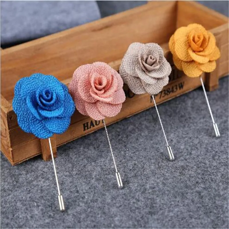 LUMPER-New-Lapel-17-colors-Flower-Daisy-Handmade-Boutonniere-Stick-Brooch-Pin-Men-Cool-Beautiful-Accessories