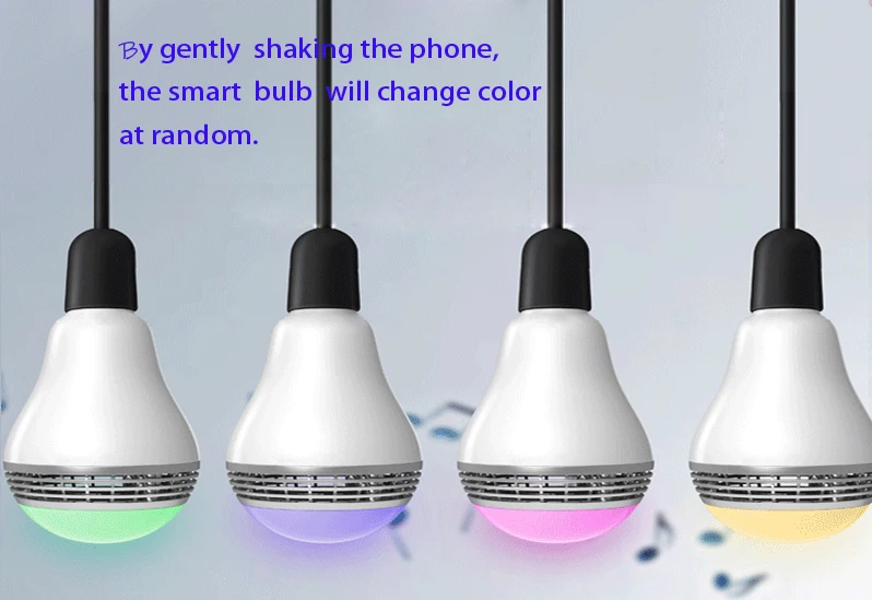 shaking phone to change the smart light color-bulb lamp