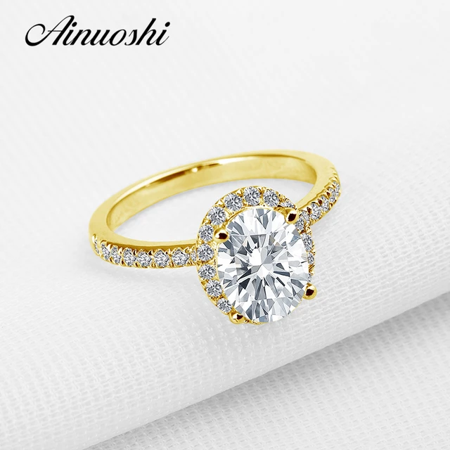 ainuoshi yellow gold halo ring 10k solid gold wedding ring oval cut women engagement ring micro - 10k Wedding Ring ainuoshi yellow gold halo ring 10k solid gold wedding ring oval cut women engagement ring micro - 10k Wedding Ring
