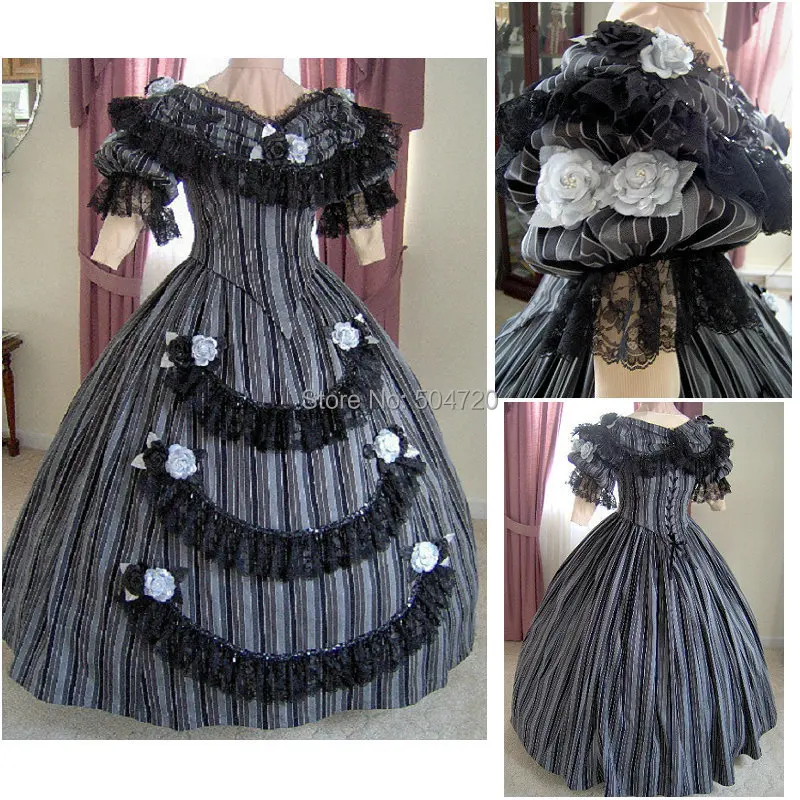 

Historical!R-167 19 century Vintage costume 1860S Victorian Lolita/Civil War Southern Belle Ball Halloween dresses All size