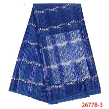 Высокое качество Тюль Кружева африканская кружевная ткань французская вышитая тесьма с блестками для женщин платья KS2677B-3