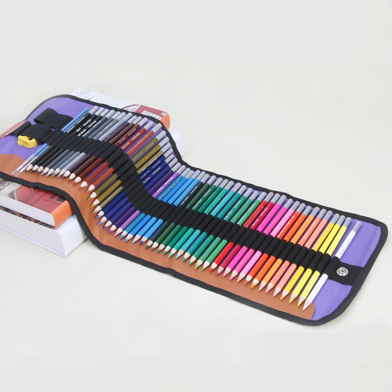

(colors pencil*48+paint brush*2+Pencil sharpener*1) Professional Oily Colores Watercolor Pencil Set Art Painting Supplies