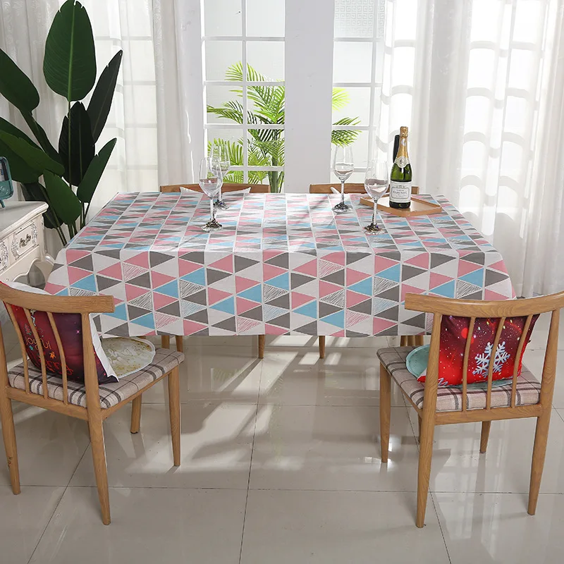 

Simanfei Table Cloth Geometric Square Household Cotton and Linen Tablecloth Waterproof and Oil-proof Home Decoration Table Cloth