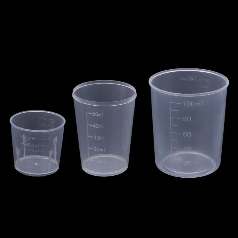 

ANGELADY 3Pcs DIY Epoxy Resin Plastic Measuring Cups Set 30 50 100ML For Jewelry Making