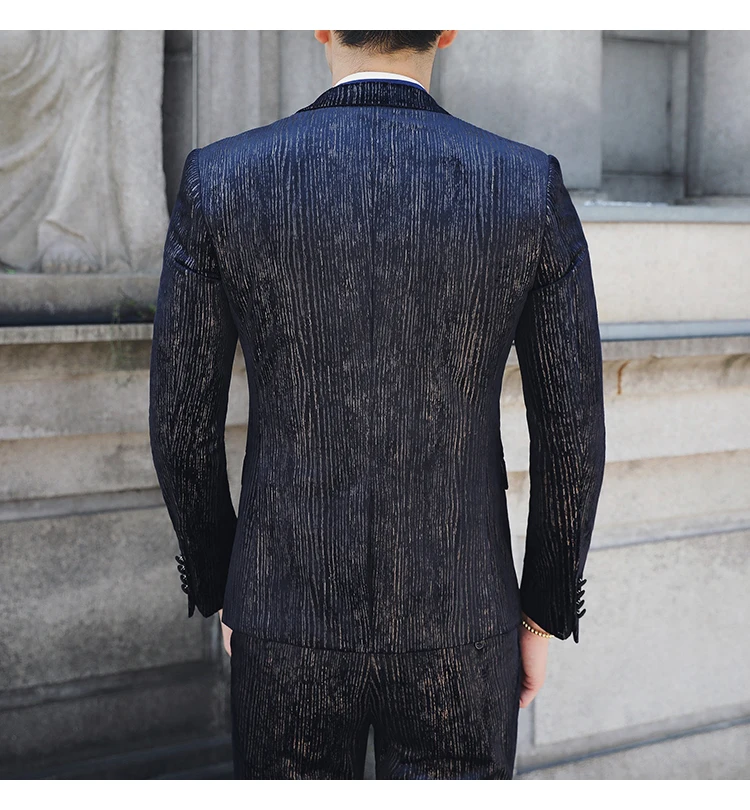 Повседневная одежда(Блейзер+ жилет+ брюки), Trajes De Hombre, костюм Mariage Homme Tuxedo,, осенние мужские костюмы в полоску, мужские деловые костюмы