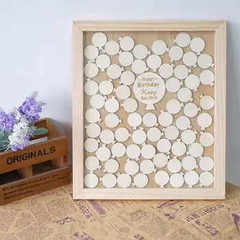 

Custom Calligraphy Couple Name Wedding Guest Book, Wooden Hearts Drop Box Guest Book, Wedding Decor Rustic Guestbook Drop Heart