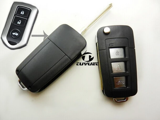 Toyota 2008 Camry Highlander Yaris Modified key shell 3 Btutons (4)-3