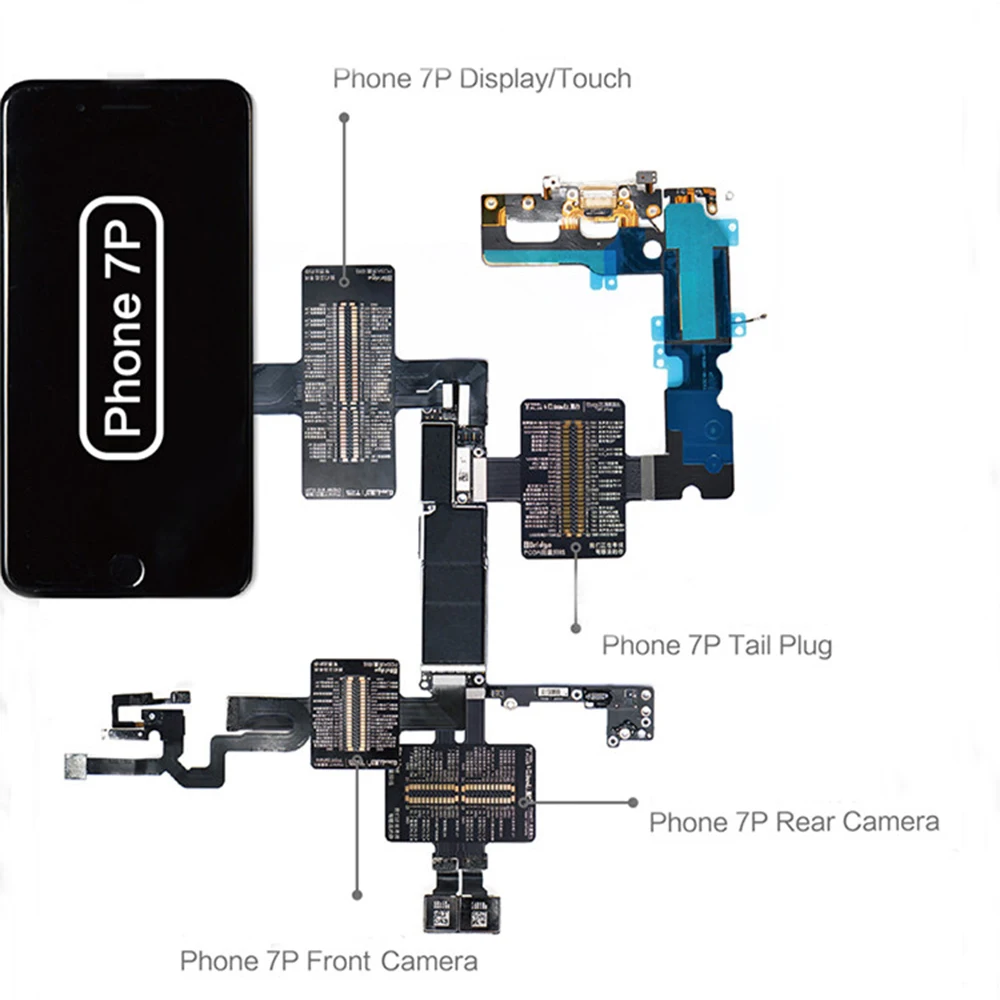 PCB Тестирование Flex кабель для передачи данных для iPhone 6/6 P/6s/6s P/7/7 Plus/задняя подставка для камеры Разъем сенсорный экран расширение тестер инструмент для ремонта