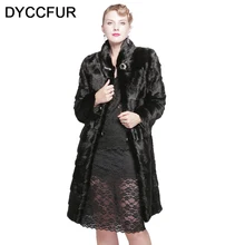 DYCCFUR 100cm long real mink fur jacket winter warm fur coat Genuine detachable fur clothes women natural two style fur coats