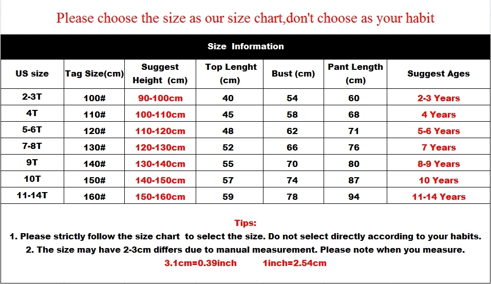 new size chart 