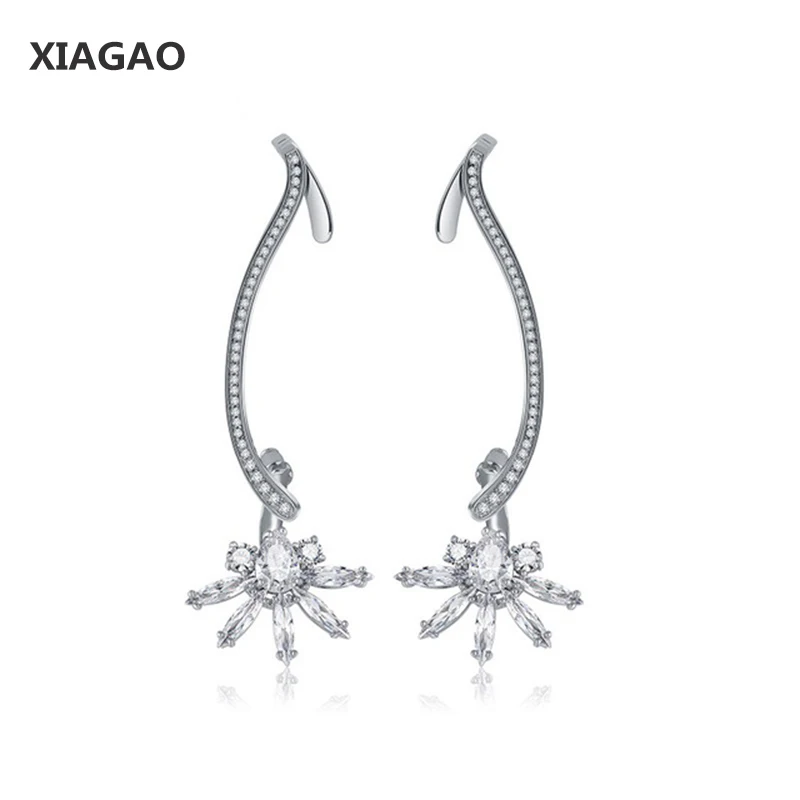 

XIAGAO Irregular Long Dangle Earring For Women With Top AAA Cubic Zircon Unique Earring for Women Party Christmas Gift