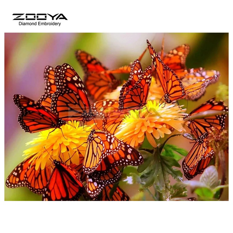 

DIY Diamond Embroidery Beautiful butterfly &Flower Diamond Painting Cross Stitch Square Diamond Sets Unfinished Decorative BJ260