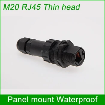 

Thin single head RJ45 Metal shielded Gigabit Ethernet Female socket M20 Locknut Waterproof Connector panel mount joint 1 unit