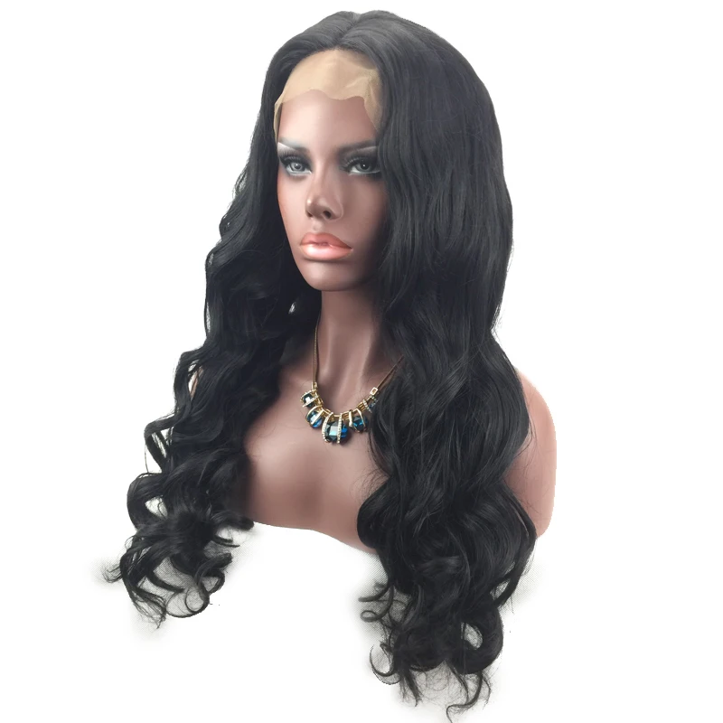 

65CM Black Long Wave Curly Synthetic Lace Wig Hair Wig Lace Front Wigs Hair Extensions With Insert Hairnet Hair Styling Tool