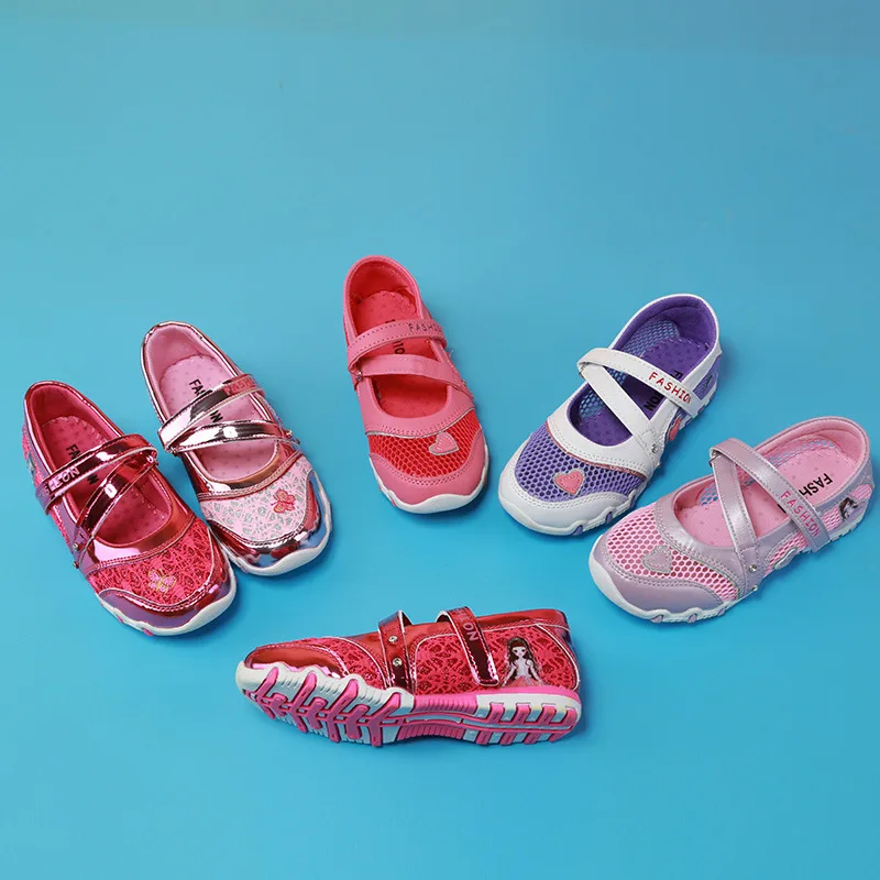 Girls shoes kids mesh PU leather Sneakers 2019 shoes children baby Girls Flat princess Flat Shoes kids Casual shoes Footwears