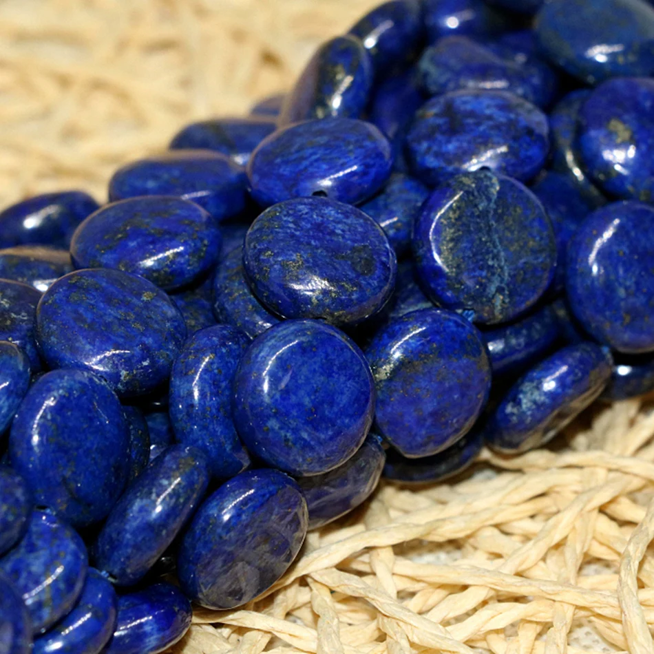 Beautiful Indigo Lapis Lazuli stone 12mm Natural Coin loose Beads diy ...