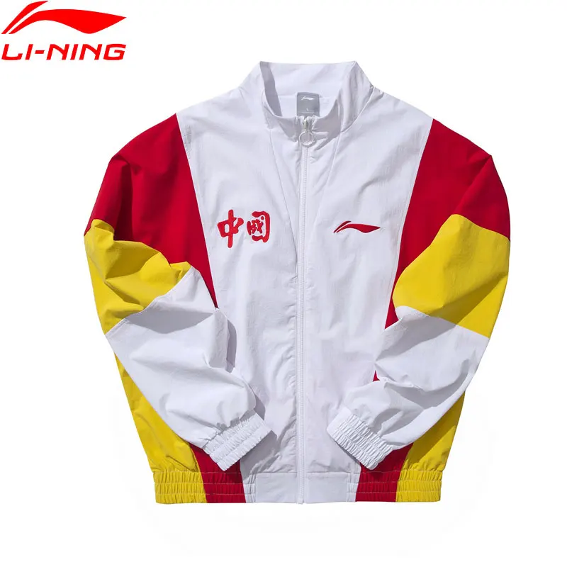 Li Ning Мужская трендовая куртка свободный крой 86% нейлон 14% спандекс Ретро стиль