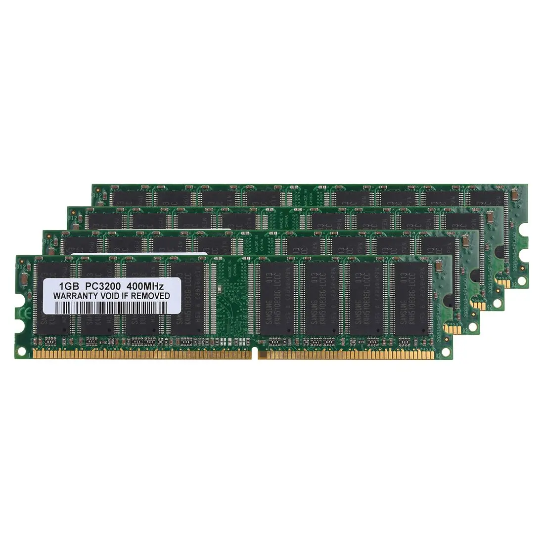 4 Гб комплект(4x1 ГБ) DDR1-400MHz Настольный ПК PC1-3200 памяти 184pin Non-ECC DIMM Ram, зеленый