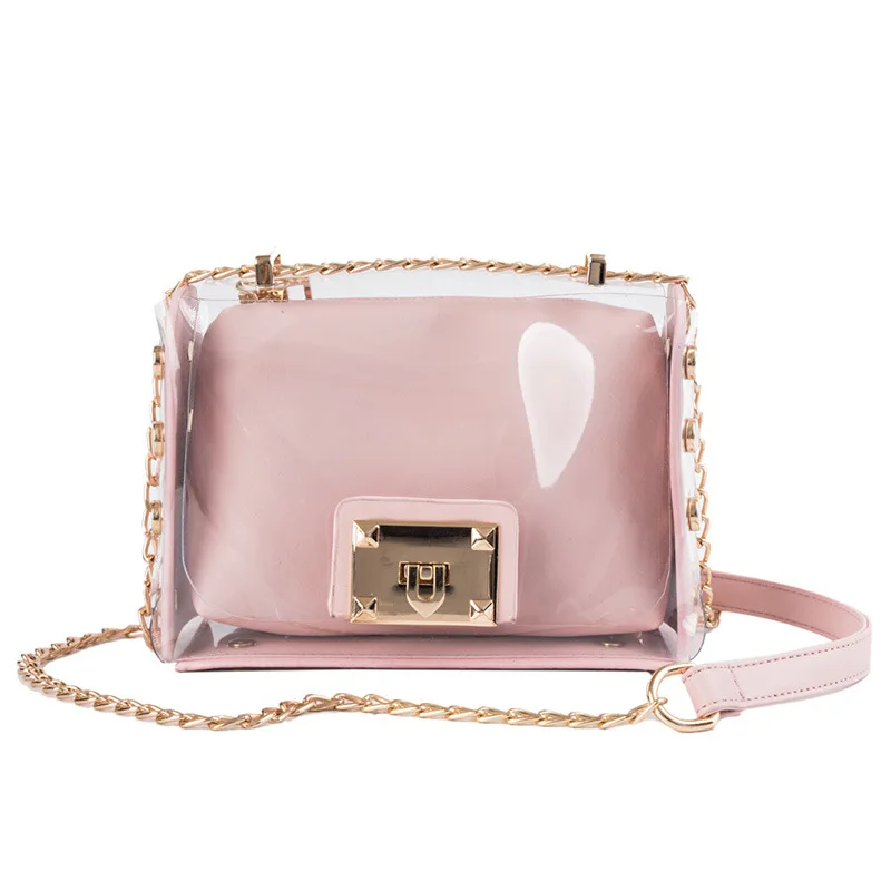 

Transparent Handbag Women 2019 Summer New Chain Sac Shoulder Bags Female Messenger Bag Brand Designer Clear Bag for Ladies