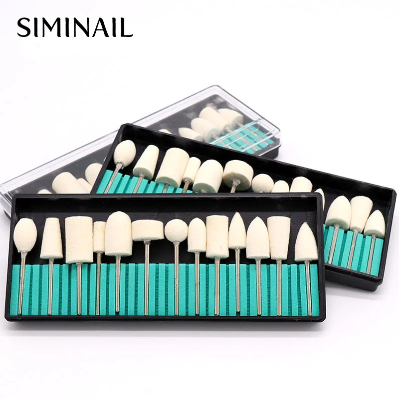 

SIMINAIL 12pcs Drill Head Device Nail Clean Shank Wool Bits Kit Manicure Pedicure Grinding for Nail File Polish Tool Accessorys