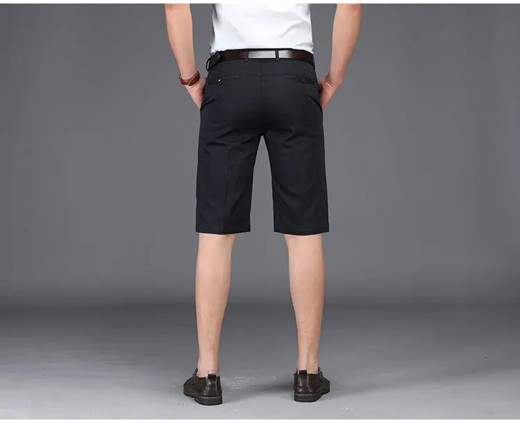 2018 летние мужские шорты из хлопка до колена тонкие умные деловые Брендовые мужские повседневные шорты винтажные мужские шорты Masculino