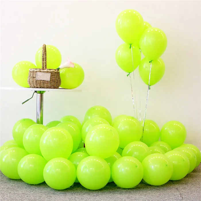 10pcs12inch Globos фиолетовый Макарон конфетти Латексный Шар С Днем Рождения украшения для детской свадьбы воздушный шар белый воздушный шар из фольги - Цвет: 2.2g Mat D38 LiGreen